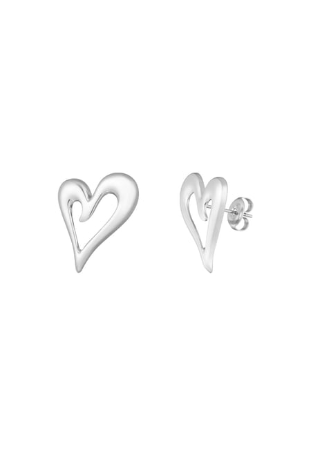 Feeling Loved earrings - Silver Color color