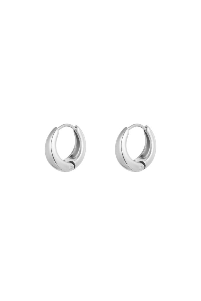 Small basic hoop earrings - Silver Color color 