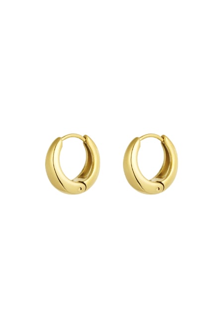 Medium basic hoop earrings - Gold color 2