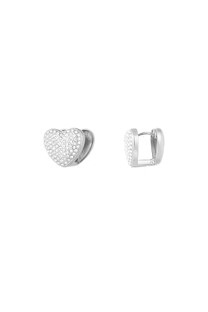 Earrings sparkle hearts - Silver Color color h5 