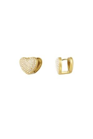 Earrings sparkle hearts - Gold color h5 