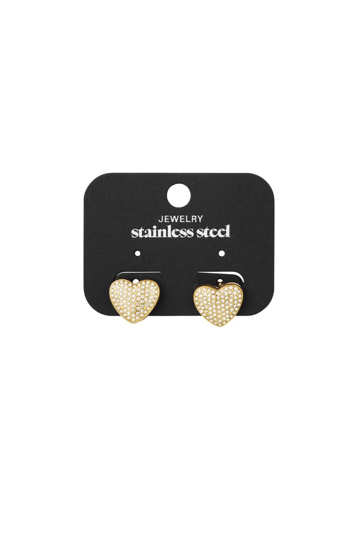 Earrings sparkle hearts - Gold color Picture4