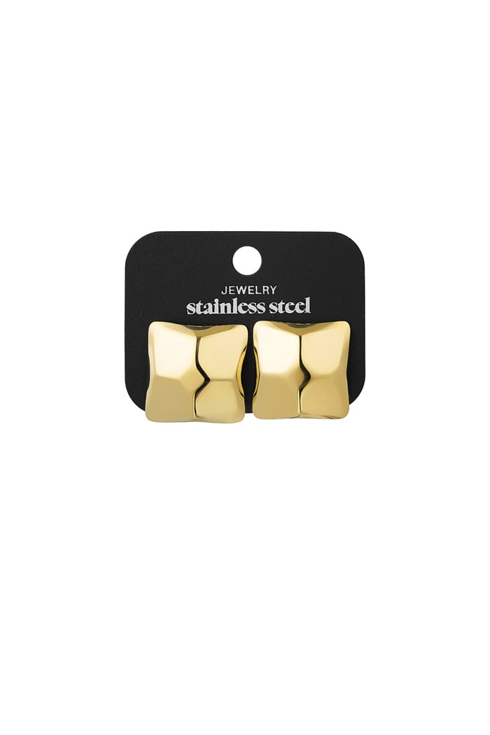 Statement earrings square - Gold color Picture3