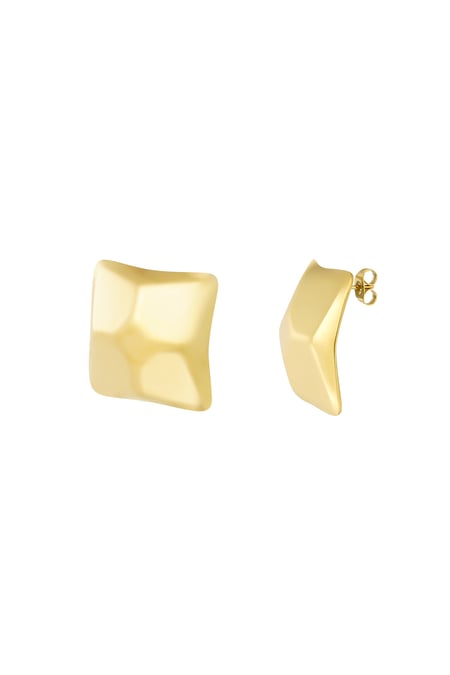 Statement earrings square - Gold color 2