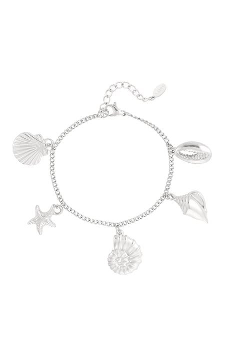 Pulsera de charms con conchas - Color plata 2