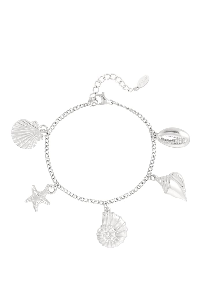 Charm bracelet with shells - Silver Color color 