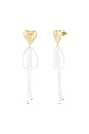 Earrings bow to my heart - white Gold color h5 