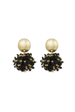 Pop of colour earrings - black and Gold color h5 