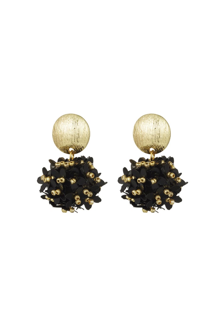 Pop of colour earrings - black and Gold color 