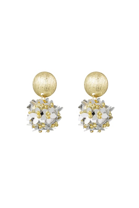 Pop of colour earrings - Gold Color and silver