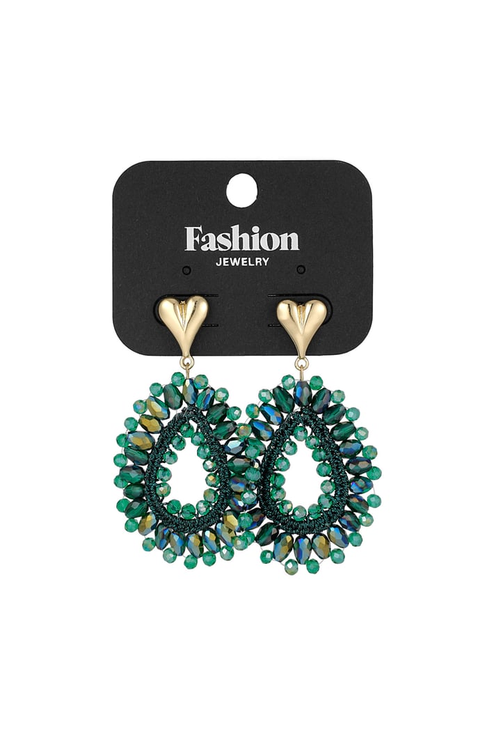 Beaded Love earrings - green Picture3