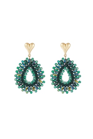 Beaded Love earrings - green h5 