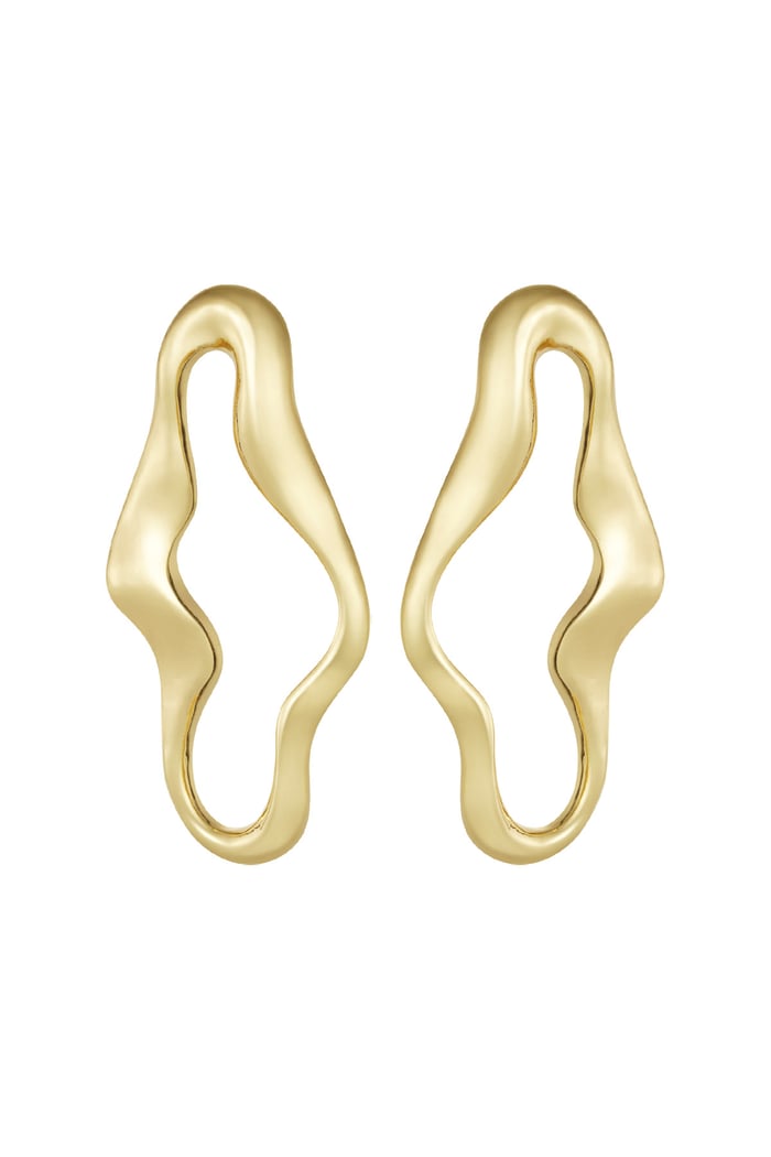 Organic statement earrings - Gold color 