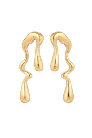 Crazy couple earrings - Gold color h5 