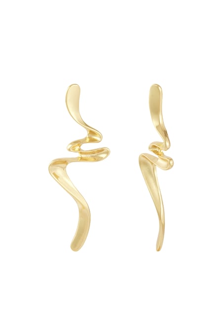 Long Swirl earrings - Gold color 2