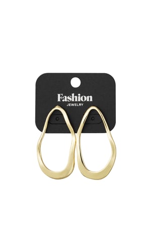 Stylish round statement earrings - Gold color h5 Picture3