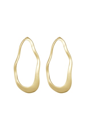 Stylish round statement earrings - Gold color h5 