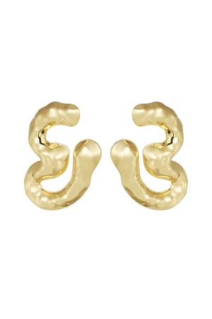 Chunky Melting earrings - Gold color h5 