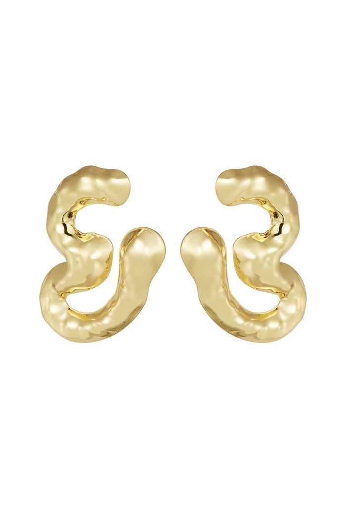 Chunky Melting earrings - Gold color 