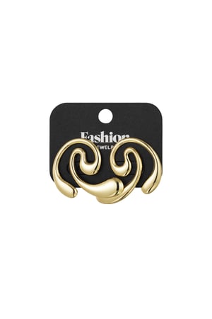 Earrings swirl swim - Gold color h5 Picture3