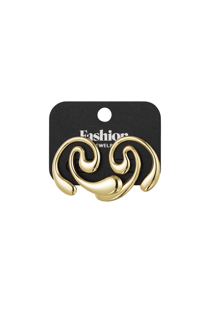 Earrings swirl swim - Gold color Picture3