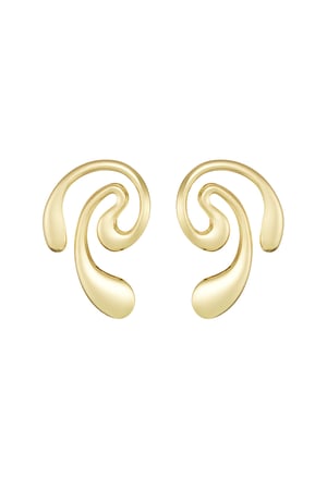 Earrings swirl swim - Gold color h5 