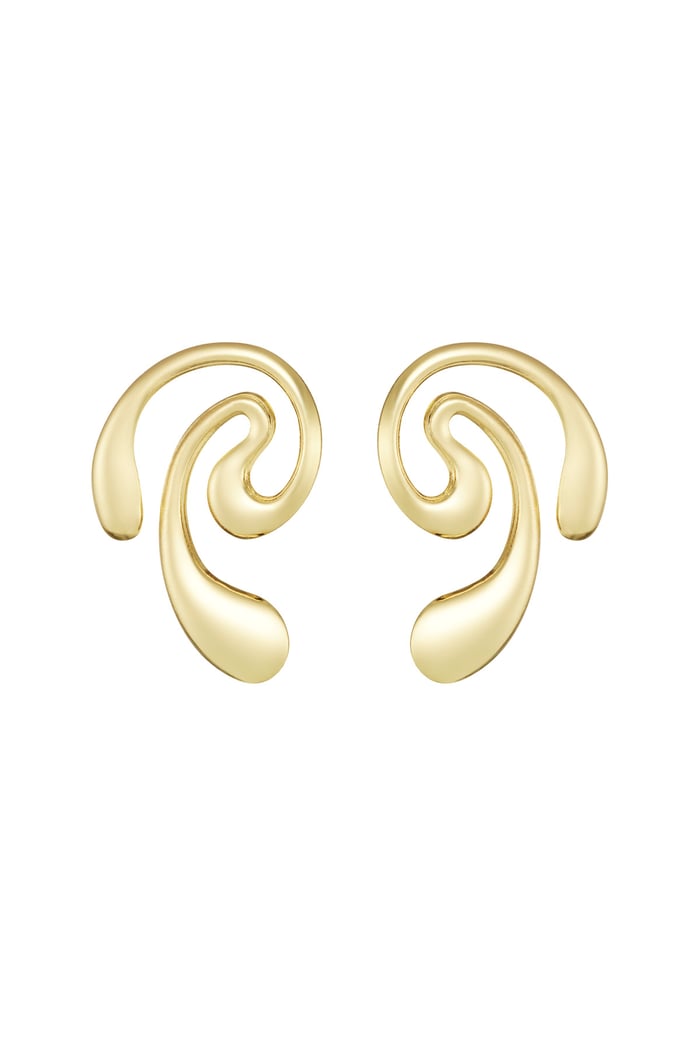 Earrings swirl swim - Gold color 