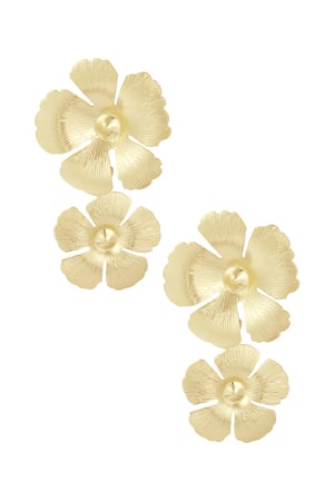 Ohrringe „Twin Flower“ – Goldfarbe - Goldfarbefarbe h5 