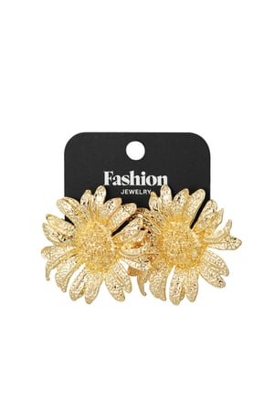 Sunflower statement earrings - Gold color h5 Picture3