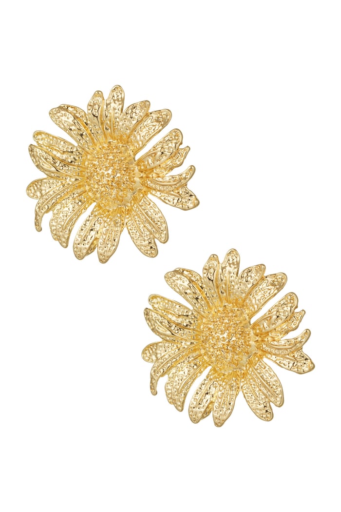 Sunflower statement earrings - Gold color 