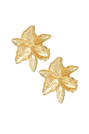 Funky flower earrings - Gold color h5 