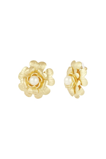 Pendientes Pearly Bloom - Color dorado 2