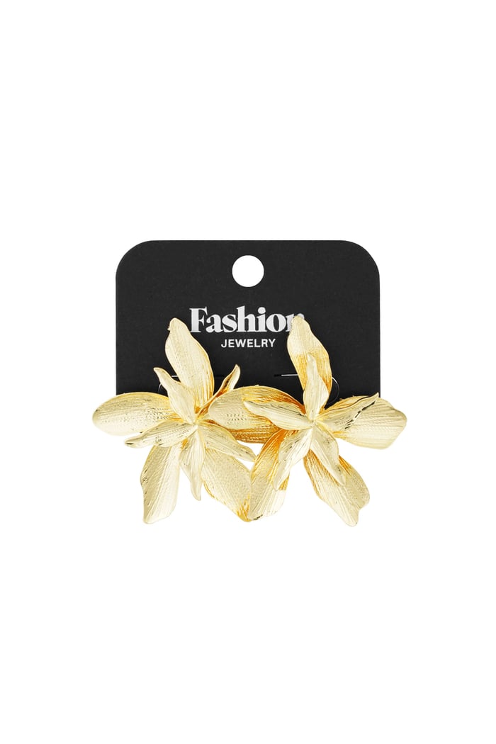 Earrings flower statement piece - Gold color Picture3