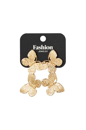 Delicate wings earrings - Gold color h5 Picture3