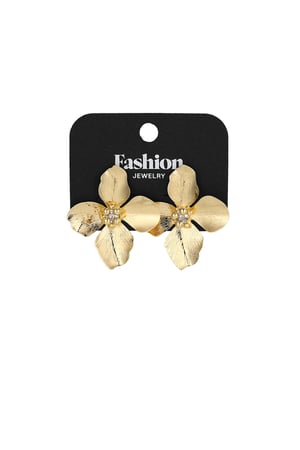 Tropical flower earrings - Gold color h5 Picture3