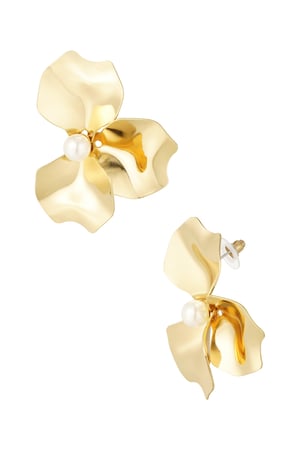 Earrings radiant flower - Gold color h5 