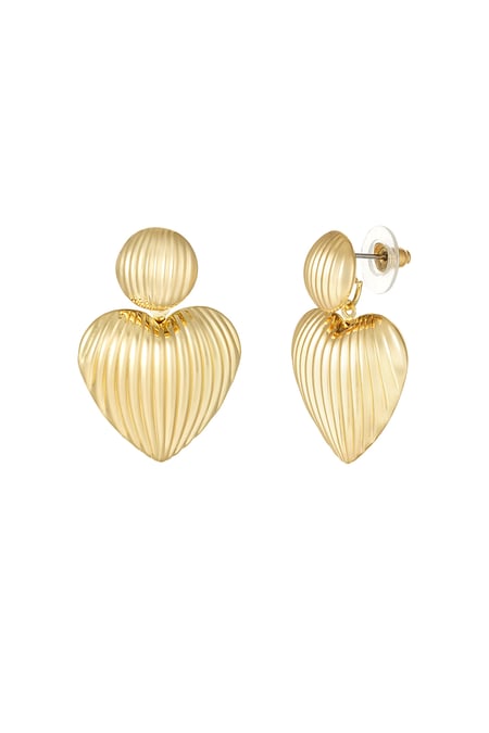 Funky heart dangles earrings - Gold color