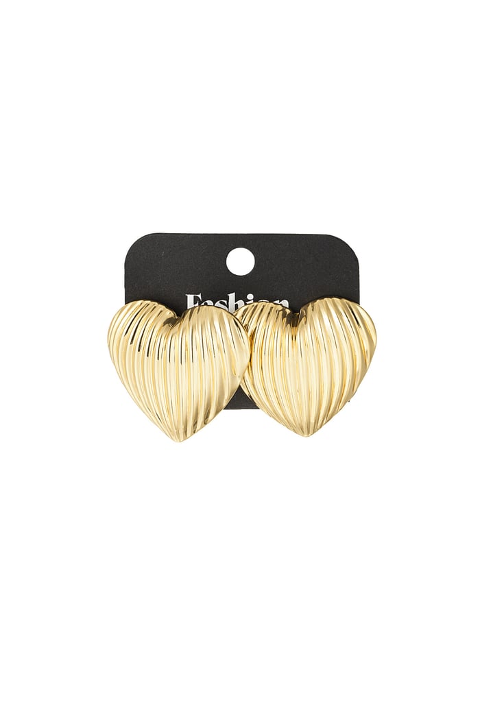 groovy heart earrings - Gold color Picture3