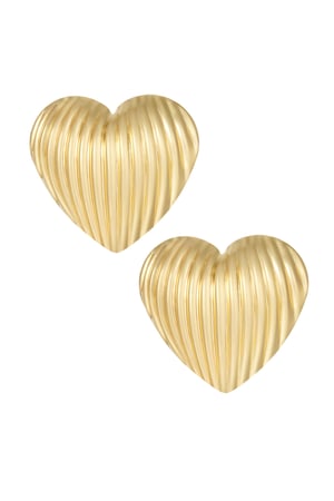 groovy heart earrings - Gold color h5 