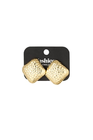 refined textured earrings - Gold color h5 Picture3