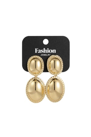 Double delight earrings - Gold color h5 Picture3