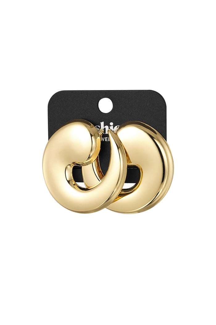 Earrings big wave - Gold color Picture3