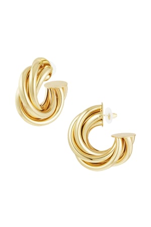 Twist & Twirl Hoops earrings - Gold color h5 