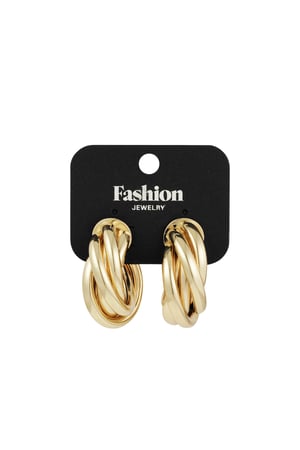 Twist & Twirl Hoops earrings - Gold color h5 Picture3