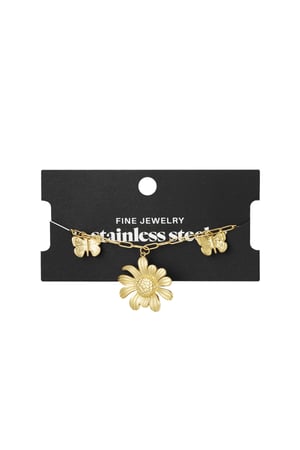 Charm-Armband Flowerlicious - Goldfarbe h5 Bild3