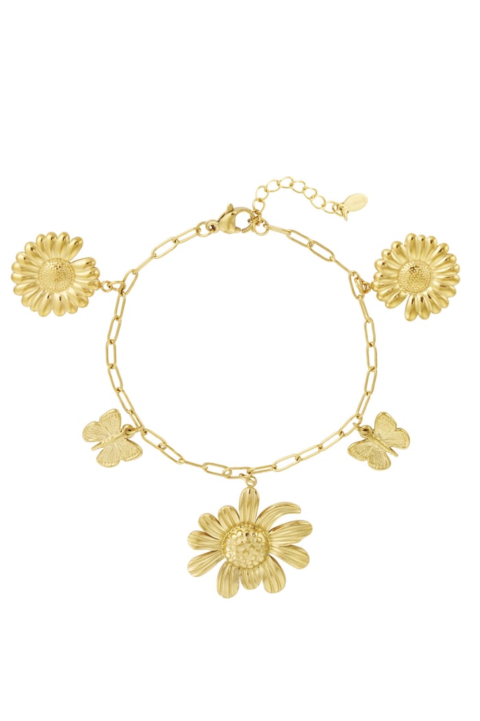 Charm-Armband Flowerlicious - Goldfarbe 