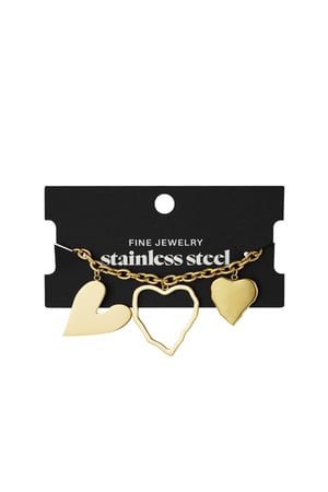 Heartful statement bracelet - Gold color h5 Picture3