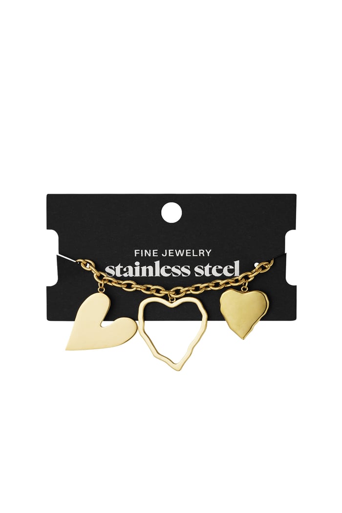 Heartful statement bracelet - Gold color Picture3