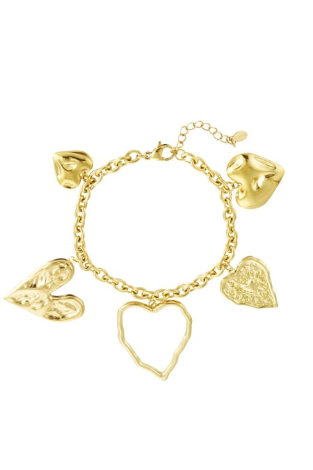 Pulsera con una declaración de corazón - Color dorado