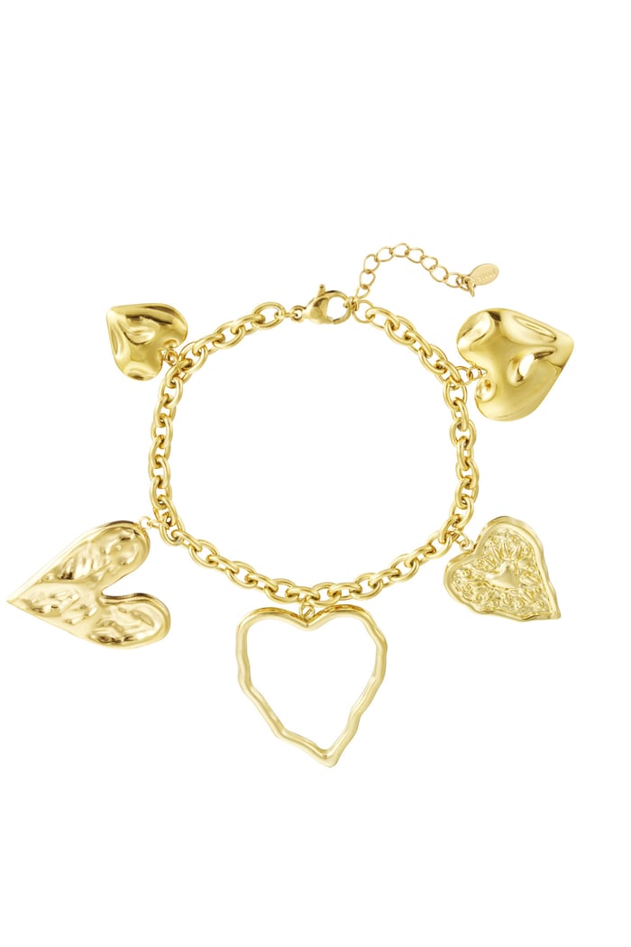 Heartful statement bracelet - Gold color 